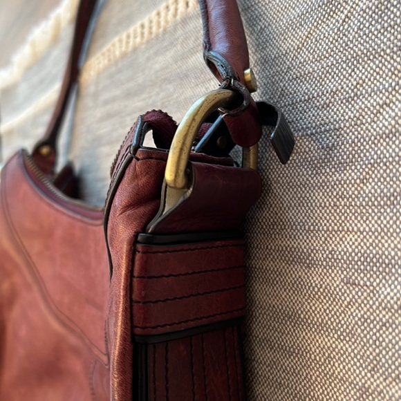 Charles David leather hobo wine burgundy deep red VGUC - Picture 5 of 16